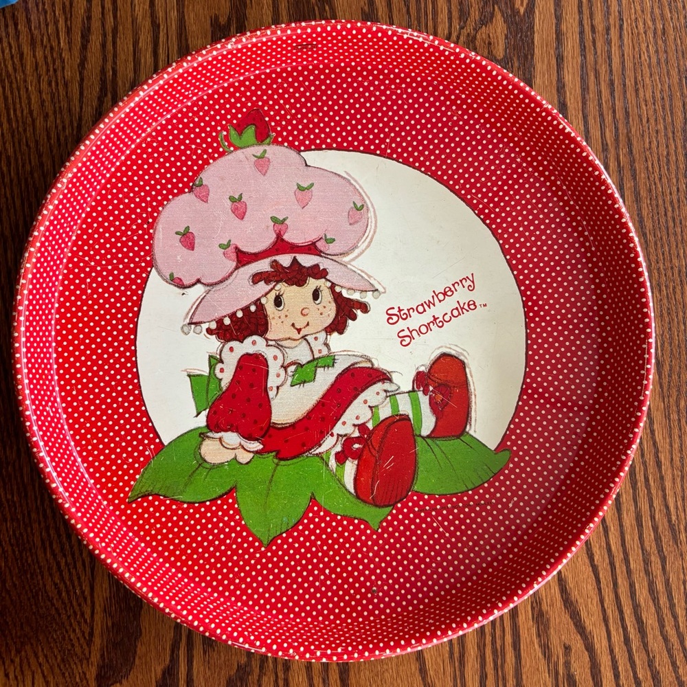 Vintage 1980s Strawberry Shortcake Serving Tray Metal